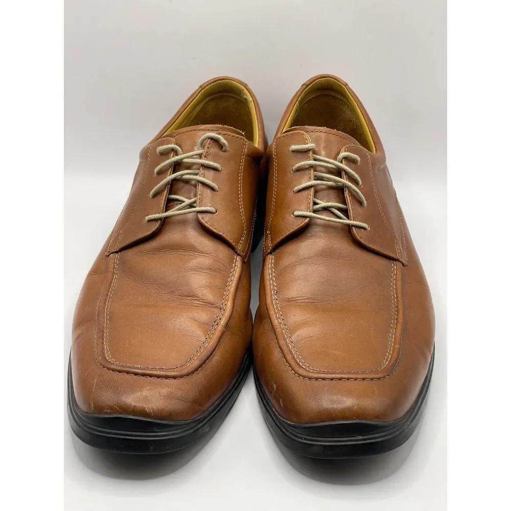Cole Haan Men's Leather Oxford Dress Shoe Sz 13M Brown‎ Lace Up Apron Toe C09282